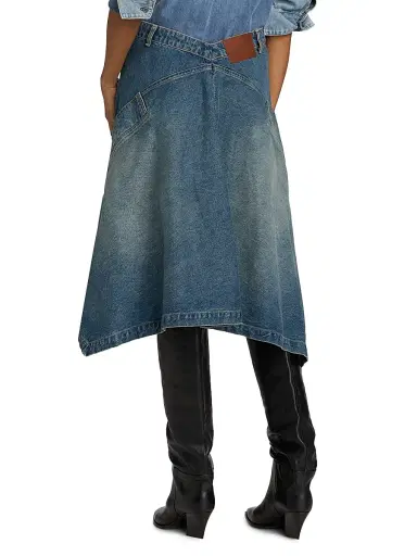 Brandon Maxwell Women's Frankie Denim Cascade Skirt - Dakota Wash | Thumbnail 5 Brandon Maxwell Women's Frankie Denim Cascade Skirt - Dakota Wash | Thumbnail 5