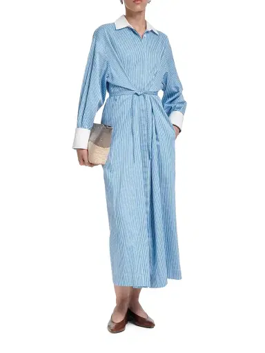Altuzarra Women's Floyd Striped Cotton Maxi Shirtdress - Azure Stripe | Thumbnail 3 Altuzarra Women's Floyd Striped Cotton Maxi Shirtdress - Azure Stripe | Thumbnail 3