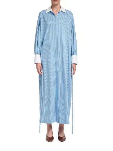 Altuzarra Women's Floyd Striped Cotton Maxi Shirtdress - Azure Stripe | Thumbnail 4 Altuzarra Women's Floyd Striped Cotton Maxi Shirtdress - Azure Stripe | Thumbnail 4