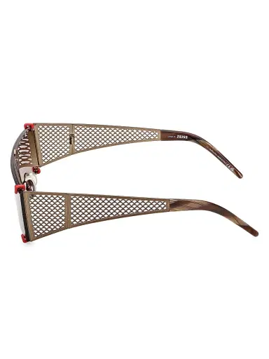 Christian Louboutin Women's Textured Mesh Shield Sunglasses - Bronze Brown | Thumbnail 3 Christian Louboutin Women's Textured Mesh Shield Sunglasses - Bronze Brown | Thumbnail 3