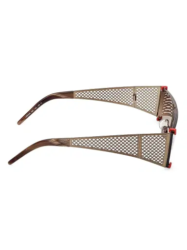 Christian Louboutin Women's Textured Mesh Shield Sunglasses - Bronze Brown | Thumbnail 7 Christian Louboutin Women's Textured Mesh Shield Sunglasses - Bronze Brown | Thumbnail 7