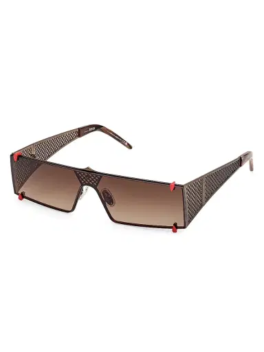 Christian Louboutin Women's Textured Mesh Shield Sunglasses - Bronze Brown | Thumbnail 1 Christian Louboutin Women's Textured Mesh Shield Sunglasses - Bronze Brown | Thumbnail 1