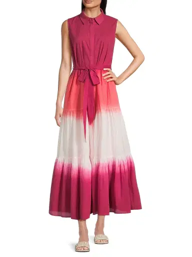 Kobi Halperin Women's Arabella Dip-Dye Cotton Midi-Dress - Fuchsia Multi | Thumbnail 2 Kobi Halperin Women's Arabella Dip-Dye Cotton Midi-Dress - Fuchsia Multi | Thumbnail 2
