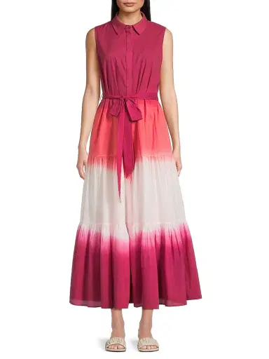 Kobi Halperin Women's Arabella Dip-Dye Cotton Midi-Dress - Fuchsia Multi | Thumbnail 3 Kobi Halperin Women's Arabella Dip-Dye Cotton Midi-Dress - Fuchsia Multi | Thumbnail 3