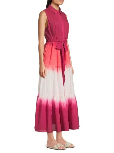 Kobi Halperin Women's Arabella Dip-Dye Cotton Midi-Dress - Fuchsia Multi | Thumbnail 4 Kobi Halperin Women's Arabella Dip-Dye Cotton Midi-Dress - Fuchsia Multi | Thumbnail 4