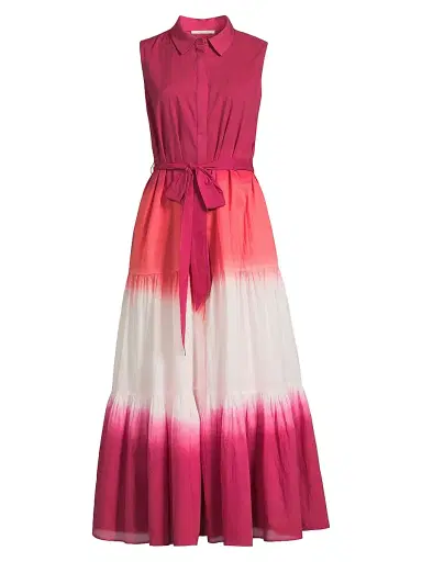 Kobi Halperin Women's Arabella Dip-Dye Cotton Midi-Dress - Fuchsia Multi | Thumbnail 1 Kobi Halperin Women's Arabella Dip-Dye Cotton Midi-Dress - Fuchsia Multi | Thumbnail 1