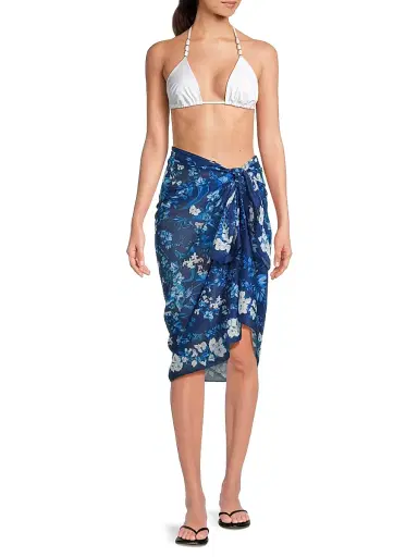 Kobi Halperin Women's Mckenzie Floral Cotton Pareo - Indigo Multi | Thumbnail 2 Kobi Halperin Women's Mckenzie Floral Cotton Pareo - Indigo Multi | Thumbnail 2
