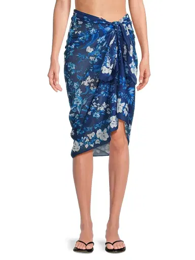 Kobi Halperin Women's Mckenzie Floral Cotton Pareo - Indigo Multi | Thumbnail 3 Kobi Halperin Women's Mckenzie Floral Cotton Pareo - Indigo Multi | Thumbnail 3