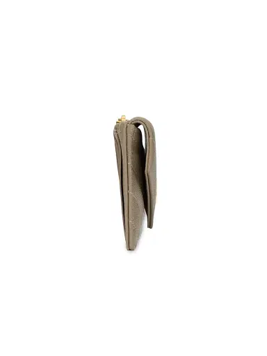 Saint Laurent Women's Cassandre Fragments Flap Card Case in Grain De Poudre Leather - Light Taupe | Thumbnail 3 Saint Laurent Women's Cassandre Fragments Flap Card Case in Grain De Poudre Leather - Light Taupe | Thumbnail 3