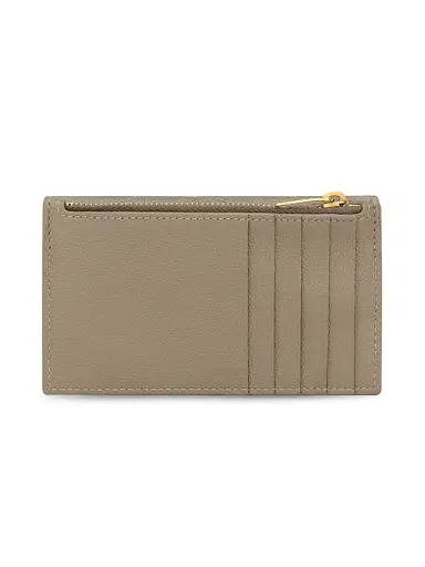 Saint Laurent Women's Cassandre Fragments Flap Card Case in Grain De Poudre Leather - Light Taupe | Thumbnail 4 Saint Laurent Women's Cassandre Fragments Flap Card Case in Grain De Poudre Leather - Light Taupe | Thumbnail 4