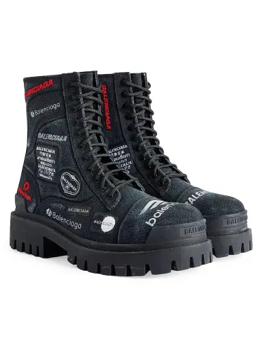 Balenciaga Men's Combat Strike Boots - Black | Thumbnail 2 Balenciaga Men's Combat Strike Boots - Black | Thumbnail 2