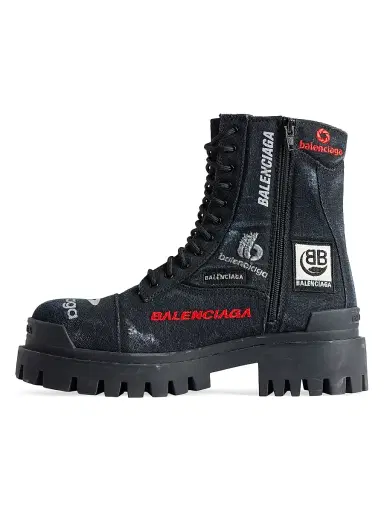 Balenciaga Men's Combat Strike Boots - Black | Thumbnail 4 Balenciaga Men's Combat Strike Boots - Black | Thumbnail 4