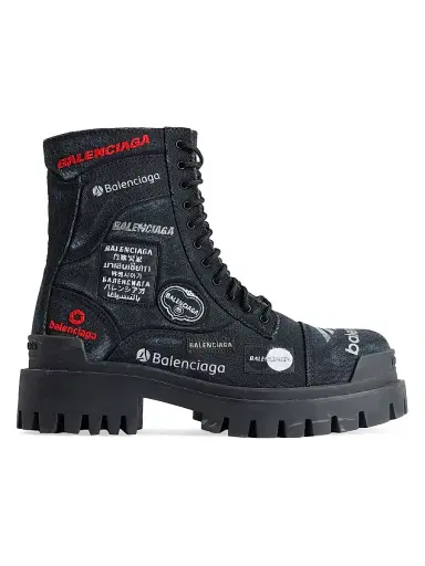 Balenciaga Men's Combat Strike Boots - Black | Thumbnail 1 Balenciaga Men's Combat Strike Boots - Black | Thumbnail 1
