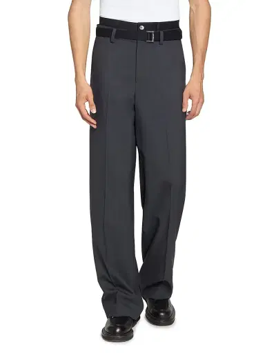 Sacai Men's Double-Waist Suiting Wool-Blend Pants - Grey - Size XL | Thumbnail 3 Sacai Men's Double-Waist Suiting Wool-Blend Pants - Grey - Size XL | Thumbnail 3