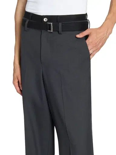 Sacai Men's Double-Waist Suiting Wool-Blend Pants - Grey - Size XL | Thumbnail 6 Sacai Men's Double-Waist Suiting Wool-Blend Pants - Grey - Size XL | Thumbnail 6