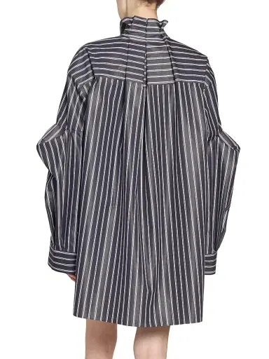 sacai Women's Striped Poplin Oversized Shirt - Navy Stripe | Thumbnail 5 sacai Women's Striped Poplin Oversized Shirt - Navy Stripe | Thumbnail 5