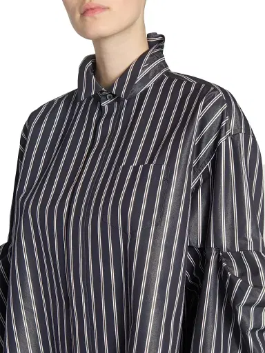sacai Women's Striped Poplin Oversized Shirt - Navy Stripe | Thumbnail 6 sacai Women's Striped Poplin Oversized Shirt - Navy Stripe | Thumbnail 6