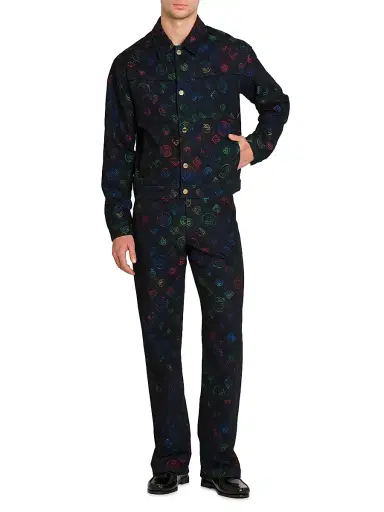 Casablanca Men's Heatmap Logo Denim Jacket | Thumbnail 2 Casablanca Men's Heatmap Logo Denim Jacket | Thumbnail 2