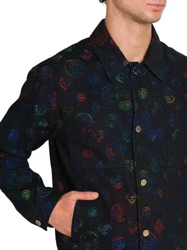 Casablanca Men's Heatmap Logo Denim Jacket | Thumbnail 6 Casablanca Men's Heatmap Logo Denim Jacket | Thumbnail 6