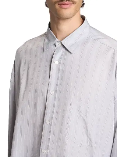 Acne Studios Men's Soffia New Round Striped Oversized Shirt - Grey Multi | Thumbnail 6 Acne Studios Men's Soffia New Round Striped Oversized Shirt - Grey Multi | Thumbnail 6