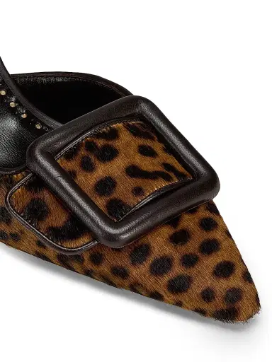 Manolo Blahnik Women's Mayslibi Calf Hair & Leather Slingback Pumps - Leopard | Thumbnail 5 Manolo Blahnik Women's Mayslibi Calf Hair & Leather Slingback Pumps - Leopard | Thumbnail 5