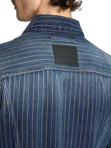 Acne Studios Men's Rye Patchwork Tokyo Pinstripe Denim Jacket | Thumbnail 6 Acne Studios Men's Rye Patchwork Tokyo Pinstripe Denim Jacket | Thumbnail 6