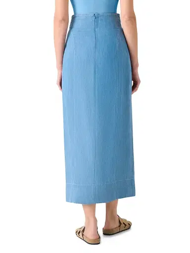 Akris punto Women's Wrap-Style Denim Midi-Skirt | Thumbnail 4 Akris punto Women's Wrap-Style Denim Midi-Skirt | Thumbnail 4