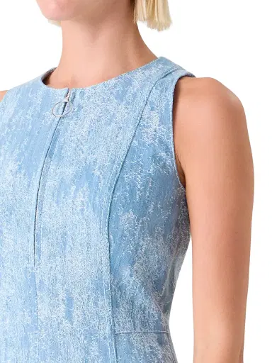 Akris punto Women's Washed Jacquard Denim A-Line Midi-Dress | Thumbnail 5 Akris punto Women's Washed Jacquard Denim A-Line Midi-Dress | Thumbnail 5