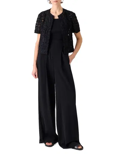 Akris punto Women's Embroidered Tulle Crewneck Jacket | Thumbnail 2 Akris punto Women's Embroidered Tulle Crewneck Jacket | Thumbnail 2