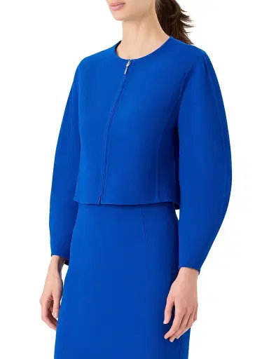 Akris Women's Harriet Wool-Blend Crepe Jacket - Lapis Blue - Size 8 | Thumbnail 3 Akris Women's Harriet Wool-Blend Crepe Jacket - Lapis Blue - Size 8 | Thumbnail 3