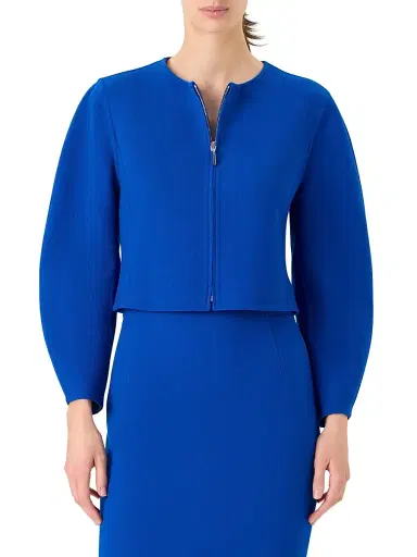 Akris Women's Harriet Wool-Blend Crepe Jacket - Lapis Blue - Size 8 | Thumbnail 4 Akris Women's Harriet Wool-Blend Crepe Jacket - Lapis Blue - Size 8 | Thumbnail 4