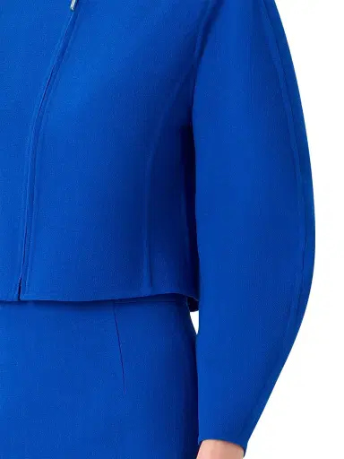 Akris Women's Harriet Wool-Blend Crepe Jacket - Lapis Blue - Size 8 | Thumbnail 6 Akris Women's Harriet Wool-Blend Crepe Jacket - Lapis Blue - Size 8 | Thumbnail 6