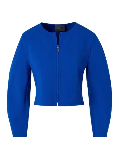 Akris Women's Harriet Wool-Blend Crepe Jacket - Lapis Blue - Size 8 | Thumbnail 1 Akris Women's Harriet Wool-Blend Crepe Jacket - Lapis Blue - Size 8 | Thumbnail 1