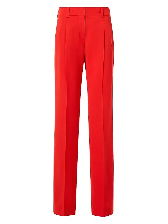 Women's Fabri Wool-Blend Crease Pants - Vermillion Women's Fabri Wool-Blend Crease Pants - Vermillion