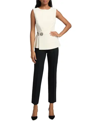Chiara Boni La Petite Robe Women's Suzue Two-Tone Peplum Jumpsuit | Thumbnail 2 Chiara Boni La Petite Robe Women's Suzue Two-Tone Peplum Jumpsuit | Thumbnail 2