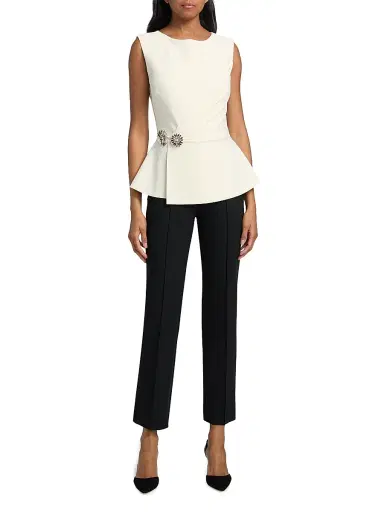 Chiara Boni La Petite Robe Women's Suzue Two-Tone Peplum Jumpsuit | Thumbnail 3 Chiara Boni La Petite Robe Women's Suzue Two-Tone Peplum Jumpsuit | Thumbnail 3