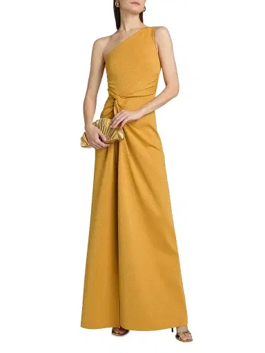 Chiara Boni La Petite Robe Women's Otsu Sugar Twist-Front Jersey One-Shoulder Gown | Thumbnail 2 Chiara Boni La Petite Robe Women's Otsu Sugar Twist-Front Jersey One-Shoulder Gown | Thumbnail 2