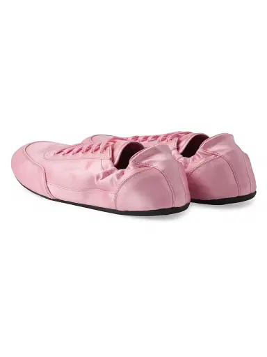 Prada Women's Collapse Laced Satin Sneakers - Light Pink | Thumbnail 3 Prada Women's Collapse Laced Satin Sneakers - Light Pink | Thumbnail 3