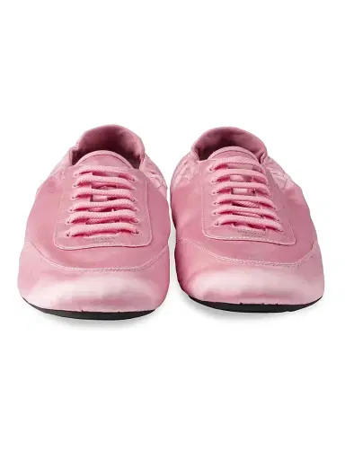 Prada Women's Collapse Laced Satin Sneakers - Light Pink | Thumbnail 4 Prada Women's Collapse Laced Satin Sneakers - Light Pink | Thumbnail 4