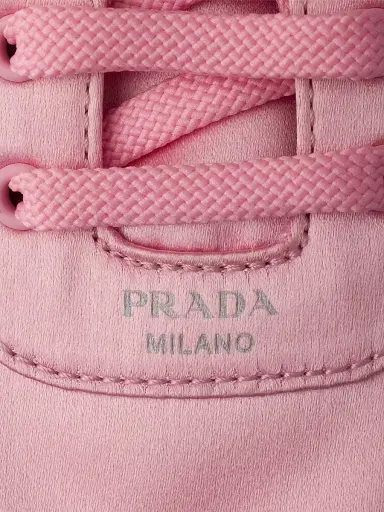 Prada Women's Collapse Laced Satin Sneakers - Light Pink | Thumbnail 5 Prada Women's Collapse Laced Satin Sneakers - Light Pink | Thumbnail 5
