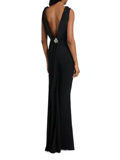 Chiara Boni La Petite Robe Women's Taniko Embellished Low-Back Jersey Gown | Thumbnail 5 Chiara Boni La Petite Robe Women's Taniko Embellished Low-Back Jersey Gown | Thumbnail 5