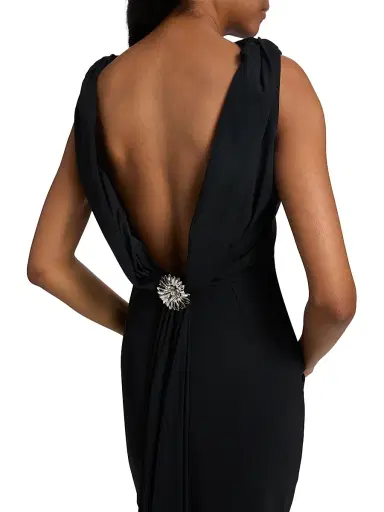 Chiara Boni La Petite Robe Women's Taniko Embellished Low-Back Jersey Gown | Thumbnail 6 Chiara Boni La Petite Robe Women's Taniko Embellished Low-Back Jersey Gown | Thumbnail 6