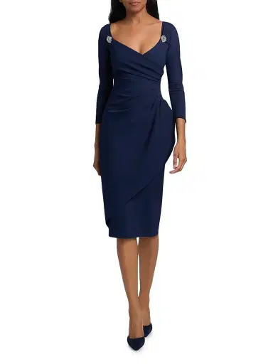 Chiara Boni La Petite Robe Women's Litsa Ruched Cocktail Dress - Navy | Thumbnail 2 Chiara Boni La Petite Robe Women's Litsa Ruched Cocktail Dress - Navy | Thumbnail 2