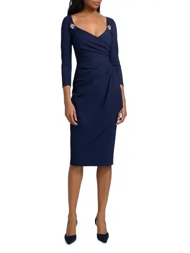 Chiara Boni La Petite Robe Women's Litsa Ruched Cocktail Dress - Navy | Thumbnail 3 Chiara Boni La Petite Robe Women's Litsa Ruched Cocktail Dress - Navy | Thumbnail 3