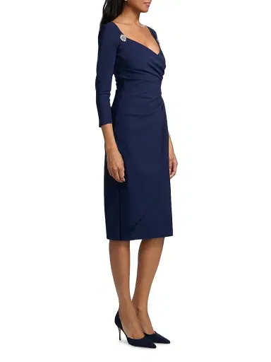 Chiara Boni La Petite Robe Women's Litsa Ruched Cocktail Dress - Navy | Thumbnail 4 Chiara Boni La Petite Robe Women's Litsa Ruched Cocktail Dress - Navy | Thumbnail 4