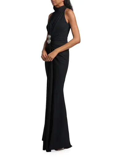Chiara Boni La Petite Robe Women's Nitsa Gathered Jersey Gown | Thumbnail 4 Chiara Boni La Petite Robe Women's Nitsa Gathered Jersey Gown | Thumbnail 4