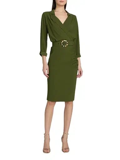 Chiara Boni La Petite Robe Women's Minao Belted Sheath Dress | Thumbnail 3 Chiara Boni La Petite Robe Women's Minao Belted Sheath Dress | Thumbnail 3