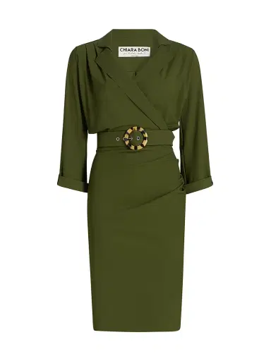 Chiara Boni La Petite Robe Women's Minao Belted Sheath Dress | Thumbnail 1 Chiara Boni La Petite Robe Women's Minao Belted Sheath Dress | Thumbnail 1
