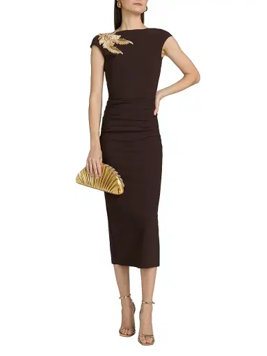 Chiara Boni La Petite Robe Women's Hesupie Beaded Sheath Midi-Dress | Thumbnail 3 Chiara Boni La Petite Robe Women's Hesupie Beaded Sheath Midi-Dress | Thumbnail 3
