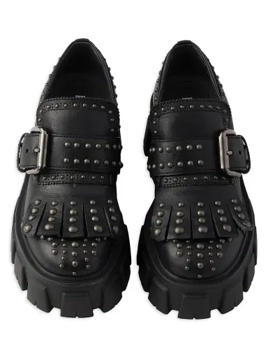 Prada Women's Monolith Studded Leather Loafers - Black | Thumbnail 2 Prada Women's Monolith Studded Leather Loafers - Black | Thumbnail 2